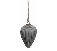 Hill Interiors Metallic Cone Bauble in Silver Hill Interiors Silver