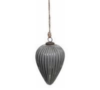 Hill Interiors Metallic Cone Bauble in Silver Hill Interiors Silver