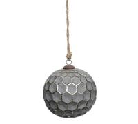 Hill Interiors Metallic Honeycomb Bauble In Silver Silver One Size