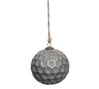 Hill Interiors Metallic Honeycomb Bauble in Silver Hill Interiors Silver