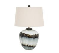 Hill Interiors Midnight Shadows Linen Table Lamp - Black - One Size - Black - 100% Mixed