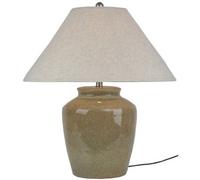 Hill Interiors Mottura Table Lamp With Edged Linen Shade - Ceramic - L55 X W55 X H66 Cm - Green