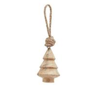 Hill Interiors Natural Hand Turned Tree Bauble - Wood - L4 X W4 X H6 Cm - Brown