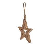Hill Interiors Natural Hanging Star - Wood - L3 X W14 X H14 Cm - Brown