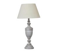 Hill Interiors Nola Urn Linen Table Lamp - White - 45cm x 12cm x 12cm - White - 100% Mixed