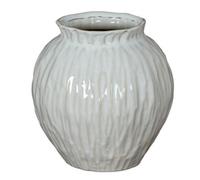 Hill Interiors Numa Round Vase - Ceramic - L20 X W20 X H22 Cm - White