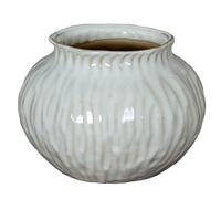 Hill Interiors Numa Squat Vase - Ceramic - L18 X W18 X H13 Cm - White