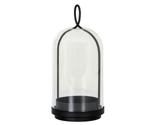 Hill Interiors Nysa Candle Lantern - Black - Black - 35cm x 15cm x 15cm