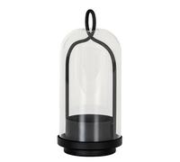 Hill Interiors Nyx Medium Candle Holder With Glass Cloche - L10 X W10 X H19 Cm - Black