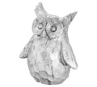 Hill Interiors Olive Ceramic Owl Ornament Silver (23Cm X 11Cm X 20Cm)