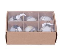 Hill Interiors Ombre Bauble (Pack of 6) in Silver Hill Interiors Silver