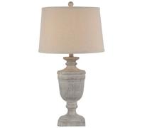 Hill Interiors Ossia Table Lamp With Linen Shade - Resin - L38 X W38 X H71 Cm - White