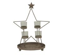 Hill Interiors Outline Star Candle Holder - Antique Bronze - Antique Bronze - 38cm x 22cm x 28cm - 100% Mixed