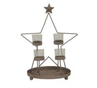Hill Interiors Outline Star Candle Holder In Light Grey Light Grey