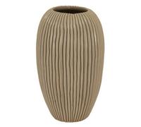 Hill Interiors Pallida Collection Large Striped Vase - Ceramic - L19 X W19 X H33 Cm - Brown