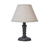 Hill Interiors Palmyra Column Linen Table Lamp (UK Plug) in Grey Hill Interiors Grey