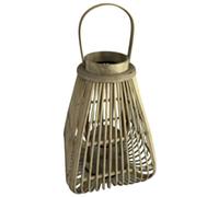 Hill Interiors Peardrop Wicker Candle Lantern - Brown - Brown - 40cm x 29cm x 29cm