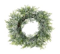 Hill Interiors Pine Wreath Artificial Bouquet - White/Green - One Size - White/Green - 100% Mixed