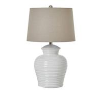 Hill Interiors Pot Ceramic Table Lamp (Uk Plug) In Green Green