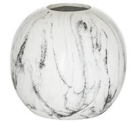Hill Interiors Pudding Marble Vase - White/Grey - 23cm x 25cm x 25cm - White/Grey - 100% Mixed