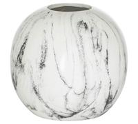 Hill Interiors Pudding Marble Vase - White/Grey - 23cm x 25cm x 25cm - White/Grey - 100% Mixed