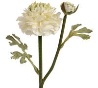 Hill Interiors Ranunculus Spray Artificial Flower (Single Stem) - Fabric/plastic - L8 X W11 X H44 Cm - Green