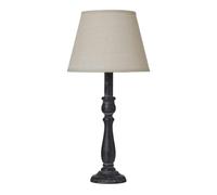 Hill Interiors Ravenna Column Linen Table Lamp (UK Plug) - Grey - 40cm x 11cm x 11cm - Grey - 100% Mixed