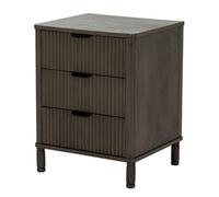 Hill Interiors Reed Collection 3 Drawer Bedside Table - Wood - L40 X W45 X H58 Cm - Brown