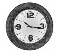 Hill Interiors Roco Wall Clock - Silver/Black - 5cm x 45cm - Silver/Black - 100% Mixed