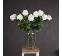 Hill Interiors Rose White Traditional Faux Plant