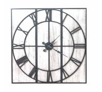 Hill Interiors Roza Panelled Wall Clock - Metal/wood - L5 X W112 X H112 Cm - Silver