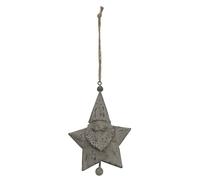 Hill Interiors Rustic Santa Christmas Hanging Dration in White Hill Interiors White