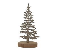 Hill Interiors Rustic Tree Silhouette Christmas Decoration Brown/silver (22Cm X 5Cm X 10Cm)