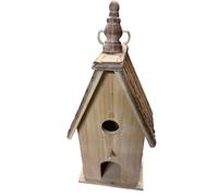 Hill Interiors Rustic Wood Wild Bird House In Off White Off White