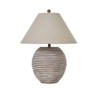 Hill Interiors Saturn Ceramic Table Lamp (UK Plug) - Brown/Linen - 71cm x 53cm x 53cm - Brown/Linen