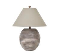 Hill Interiors Saturn Ceramic Table Lamp (UK Plug) - Brown/Linen - 71cm x 53cm x 53cm - Brown/Linen