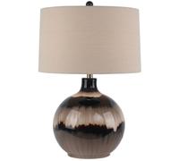 Hill Interiors Sepia Shadows Shade Linen Table Lamp (UK Plug) in Brown Hill Interiors Brown