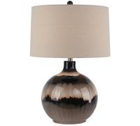 Hill Interiors Sepia Shadows Table Lamp With Linen Shade - Glass - L43 X W43 X H66 Cm - Brown
