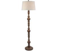 Hill Interiors Seraphia Floor Lamp With Edged Linen Shade - Resin - L41 X W41 X H154 Cm - Brown