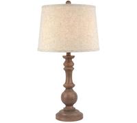 Hill Interiors Seraphia Table Lamp With Edged Linen Shade - Resin - L35 X W35 X H70 Cm - Brown