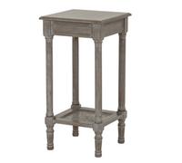 Hill Interiors Serene Rattan Collection Small Side Table - Wood - L36 X W36 X H72 Cm - Grey