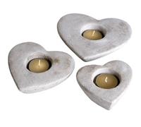 Hill Interiors Set Of Three Heart Tea Light Holders