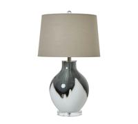 Hill Interiors Shadow Glass Table Lamp (Uk Plug) In Grey Grey One Size