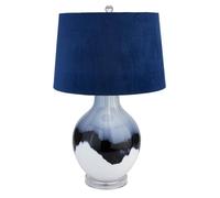 Hill Interiors Shadow Glass Table Lamp (UK Plug) in White Hill Interiors White