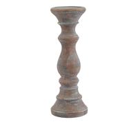 Hill Interiors Siena Column Candle Holder in Brown Hill Interiors Brown