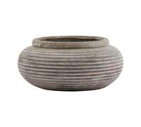 Hill Interiors Siena Ribbed Round Planter - Brown - One Size - Brown