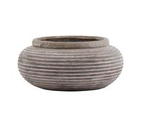 Hill Interiors Siena Ribbed Round Planter In Brown Brown