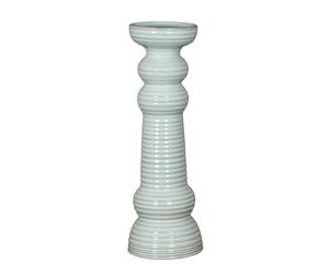 Hill Interiors Sile Pillar Candle Holder - White - White - 31cm x 11cm x 11cm