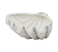 Hill Interiors Siren Ceramic Shell Bowl - White/Grey - 10cm x 21cm x 28cm - White/Grey - 100% Mixed