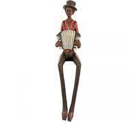 Hill Interiors Sitting Jazz Band Accordionist Brown/Red One Size